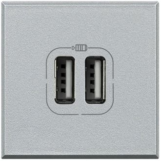 Axolute разъём для зарядки 2хUSB, алюминий
