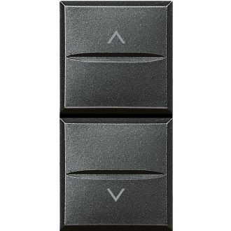 Axolute 2-х кнопочный переключатель 16 А, 1Р 1-0-2 – 2 модуля, цвет антрацит (комплект 5 шт.)