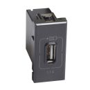 Axolute. Розетка USB для зарядки мобильных устройств 1,1А 230/5В. 1 модуль. Цвет Антрацит