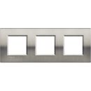 Livinglight Рамка прямоугольная, 3 поста, цвет Фактурная сталь Livinglight Рамка прямоугольная, 3 поста, цвет Фактурная сталь