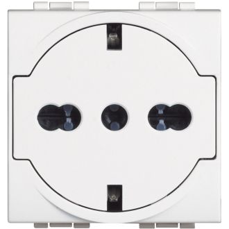 LIVINGLIGHT. Розетка 2К+З 16А 250В, немецкого/итальянского стандартов,с плоской лицевой панелью. Цвет Белый (комплект 10 шт.)