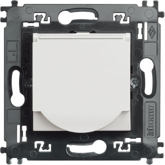 LivingLight Розетка 2К+З с крышкой и суппортом, цвет белый (комплект 10 шт.)