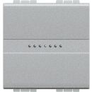 Livinglight. Выключатель аксиальный одноклавишный 10А 250В. Автоматические клеммы. 2 модуля. Цвет Алюминий (комплект 10 шт.)