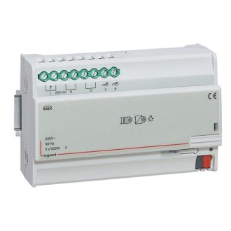 KNX. Светорегулятор универсальный 500ВА 2-канальный. DIN 8 модулей.