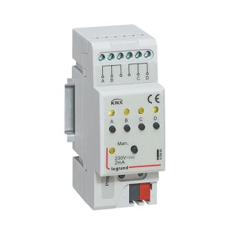 KNX.Бинарный ввод 220В 4-канальный. DIN 2 модуля.