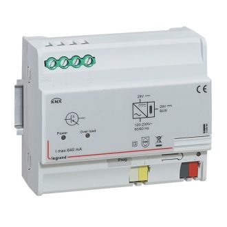 KNX. Системный блок питания 640мА. DIN 6 модулей.