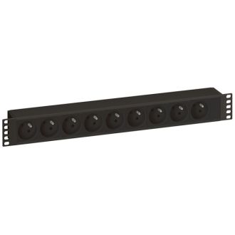 Блок розеток формата 19'' - 230 В~ - 9х - черный - LCS²