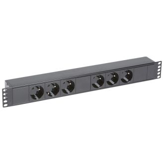 Блок розеток формата 19'' - 230 В~ - 6х - черный - LCS²