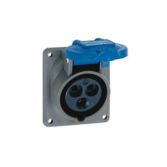 Встраиваемая розетка Hypra - IP 44 - 2К+З - 16 А - пластик (комплект 5 шт.)