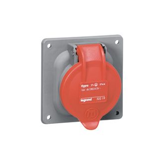 Встраиваемая розетка Hypra - IP 44 - 3К+Н+З - 16 А - пластик