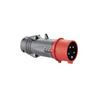Прямая вилка Hypra - IP 44 - 3К+Н+З - 16 А - пластик (комплект 5 шт.)