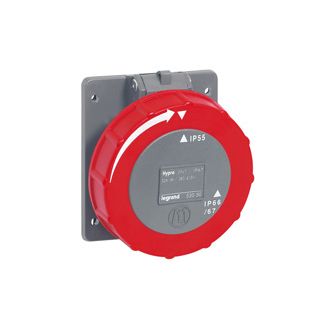 Встраиваемая розетка Hypra - IP 66/67-55 - 3К+3 - 32 А - пластик