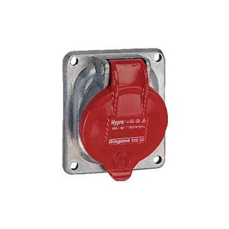 Встраиваемая розетка Hypra - IP 44 - 3К+Н+З - 63 А - металл