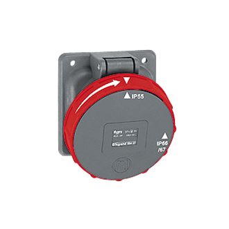 Встраиваемая розетка Hypra - IP 66/67-55 - 3К+3 - 63 А - пластик