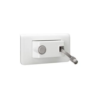 Розетка RJ 45 - Программа Mosaic - категория 6 - UTP с вытяжным шнуром RJ 45 - 4 модуля - белый
