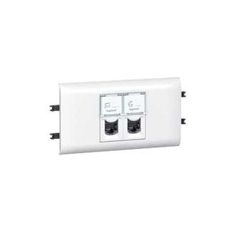 Розетка 2 x RJ 45 - Программа Mosaic - с рамкой и суппортом для DLP с крышкой 65 мм - Категория 6 FTP - белый (комплект 10 шт.)