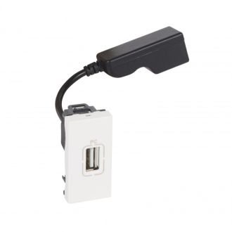 USB усилитель Mosaic с разъемом гнездо для линии передачи данных, передатчик+приемник, 1 модуль, белый