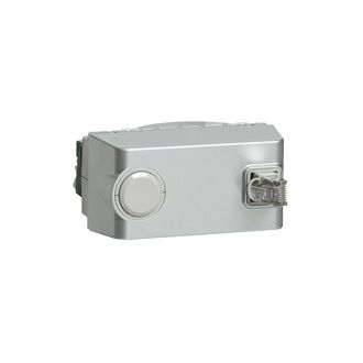 Розетка RJ 45 - Программа Mosaic - категория 6 - FTP с вытяжным шнуром RJ 45 - 4 модуля - алюминий
