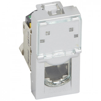 Розетка RJ45 Mosaic кат. 6а STP 1 модуль алюминий (комплект 10 шт.)