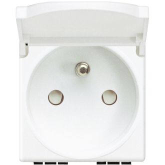 Розетка 2П + заземление 10А/16А 250В с крышкой (комплект 10 шт.)
