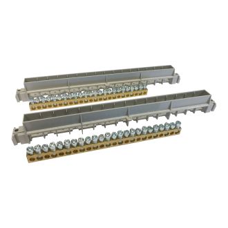 Клеммный блок  земля+нейтраль, 2(12Х16 и 12Х10), Practibox S