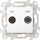 Розетка TV-SAT проходная, цвет белый, Simon 24 Harmonie 