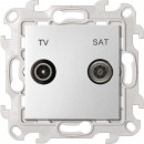 Розетка TV-SAT одиночная, цвет алюминий, Simon 24 Harmonie 