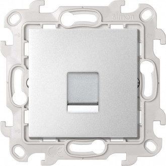 Розетка информационная RJ45 Cat.5e UTP, цвет алюминий, Simon 24 Harmonie 
