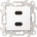 Розетка 2xUSB 2.0 информационная, цвет белый, Simon 24 Harmonie 