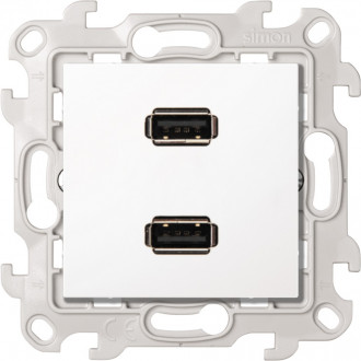 Розетка 2xUSB 2.0 информационная, цвет белый, Simon 24 Harmonie 