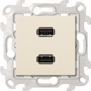 Розетка 2xUSB 2.0 информационная, цвет слоновая кость, Simon 24 Harmonie 