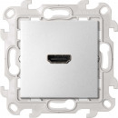 Розетка HDMI v1.4 Тип А, цвет алюминий, Simon 24 Harmonie 