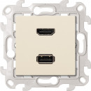 Розетка HDMI v1.4 + USB 2.0 информационная, цвет слоновая кость, Simon 24 Harmonie 