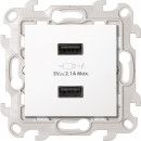Зарядное устройство 2хUSB 5В 2.4A 230В~, цвет белый, Simon 24 Harmonie