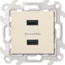 Зарядное устройство 2хUSB 5В 2.4A 230В~, цвет слоновая кость, Simon 24 Harmonie