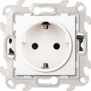 Розетка с заземлением и шторками Schuko 2Р+Е 16A 250В~ с системой монтажа Push&Go, цвет белый, Simon 24 Harmonie