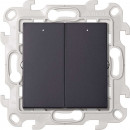 Двухклавишный выключатель с подсветкой 10AX 250В~, цвет графит, Simon 24 Harmonie