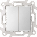 Двухклавишный выключатель 10AX 250В~, цвет алюминий, Simon 24 Harmonie