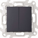 Двухклавишный выключатель 10AX 250В~, цвет графит, Simon 24 Harmonie