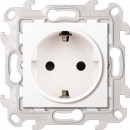 Розетка с заземлением и шторками Schuko 2Р+Е 16A 250В~, цвет белый, Simon 24 Harmonie