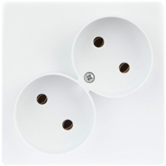 Розетка двойная без заземления 2x2Р 16A 250В~, цвет белый, Simon 24 Harmonie