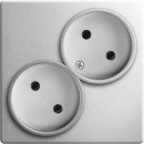 Розетка двойная без заземления 2x2Р 16A 250В~, цвет алюминий, Simon 24 Harmonie