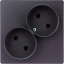 Розетка двойная без заземления 2x2Р 16A 250В~, цвет графит, Simon 24 Harmonie