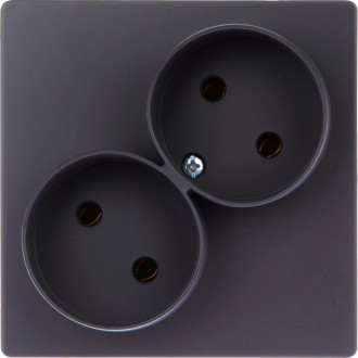 Розетка двойная без заземления 2x2Р 16A 250В~, цвет графит, Simon 24 Harmonie