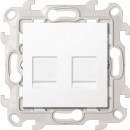 Розетка информационная 2xRJ45 Cat.5e UTP, цвет белый, Simon 24 Harmonie 