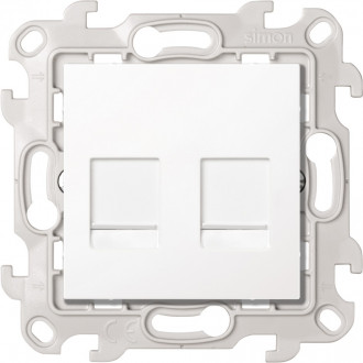 Розетка информационная 2xRJ45 Cat.5e UTP, цвет белый, Simon 24 Harmonie 