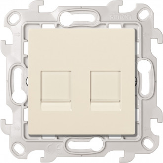 Розетка информационная 2xRJ45 Cat.5e UTP, цвет слоновая кость, Simon 24 Harmonie 