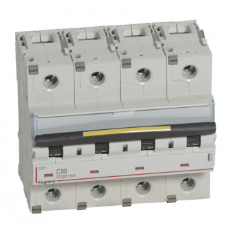 Автоматический выключатель DX3 - 16 кА 4П 80A тип C
