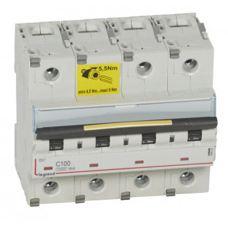 Автоматический выключатель DX3 - 16 кА 4П 100A тип C