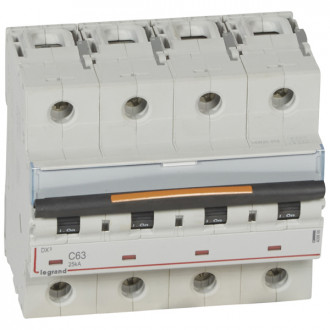 Автоматический выключатель DX3 - 25 кА 4П 63А тип C